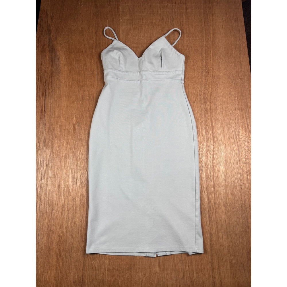 Lulus Midi Spaghetti Strap Sheath Dress Mint Green V Neck Bodycon - Picture 8 of 15